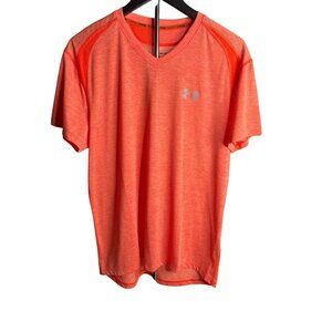 Under Armour Men's Orange Heather Streaker Tee Shirt Fitted Size L